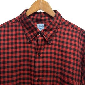Mercer & Sons Men's 18/34 Red/Black Check Plaid Button Down Cotton Flannel Shirt